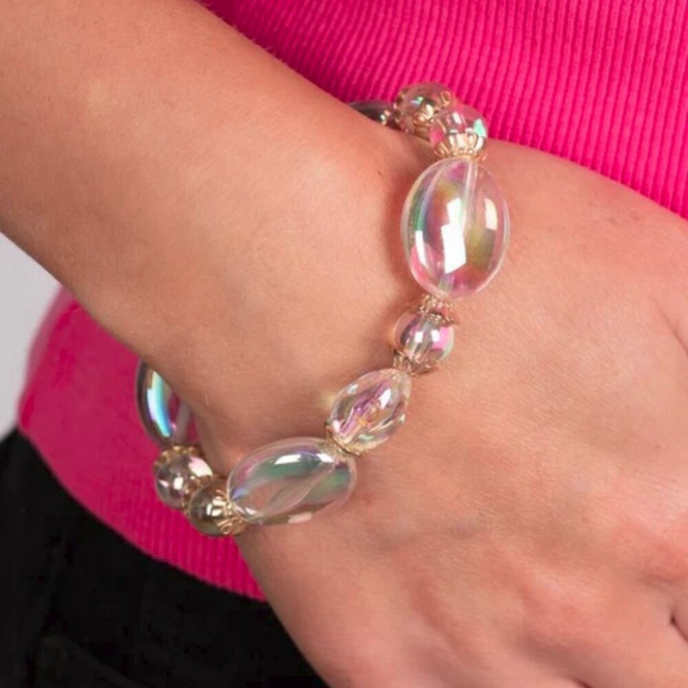 Paparazzi Jewelry Accessories - Iridescent Illusions - Gold Bracelet - Vintage
